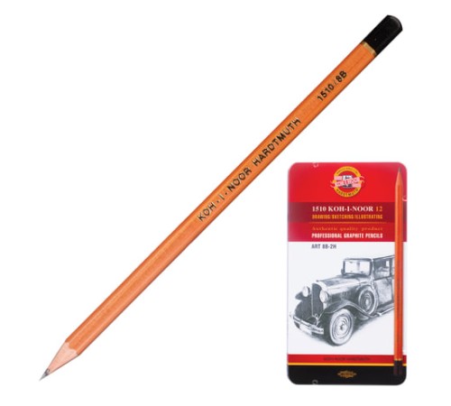 Карандаши чернографитные KOH-I-NOOR, НАБОР 12 шт., 