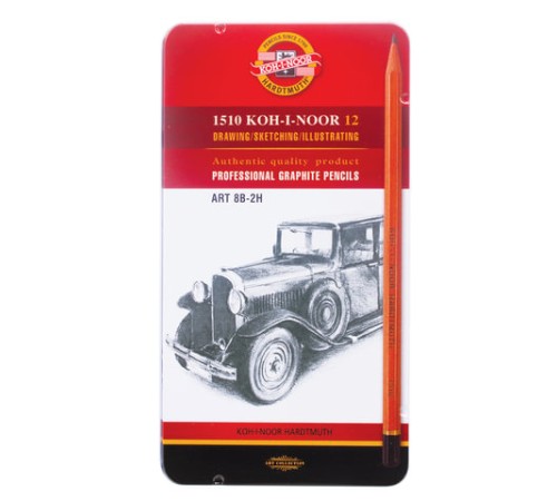 Карандаши чернографитные KOH-I-NOOR, НАБОР 12 шт., 