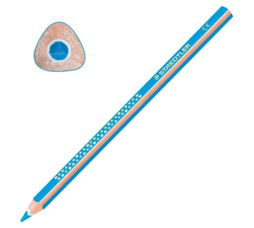 Карандаш цветной утолщенный STAEDTLER "Noris club", 1 шт., трехгранный, грифель 4 мм, голубой, натуральное дерево, 1284-30 Карандаш цветной утолщенный STAEDTLER "Noris club", 1 шт., трехгранный, грифель 4 мм, голубой, натуральное дерево, 1284-30