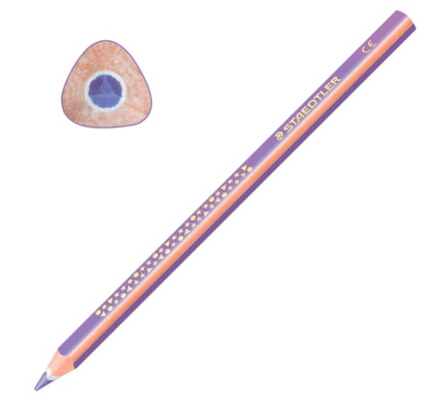 Карандаш цветной утолщенный STAEDTLER "Noris club", 1 шт., трехгранный, грифель 4 мм, фиолетовый, натуральное дерево, 1284-6 Карандаш цветной утолщенный STAEDTLER "Noris club", 1 шт., трехгранный, грифель 4 мм, фиолетовый, натуральное дерево, 1284-6