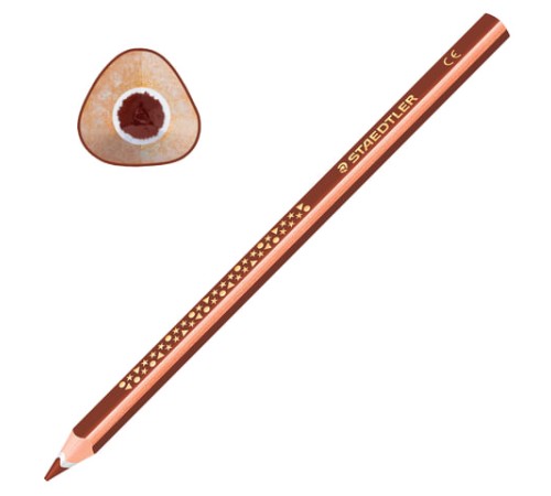 Карандаш цветной утолщенный STAEDTLER "Noris club", 1 шт., трехгранный, грифель 4 мм, коричневый, натуральное дерево, 284-76, 1284-76 Карандаш цветной утолщенный STAEDTLER "Noris club", 1 шт., трехгранный, грифель 4 мм, коричневый, натуральное дерево, 284-76, 1284-76