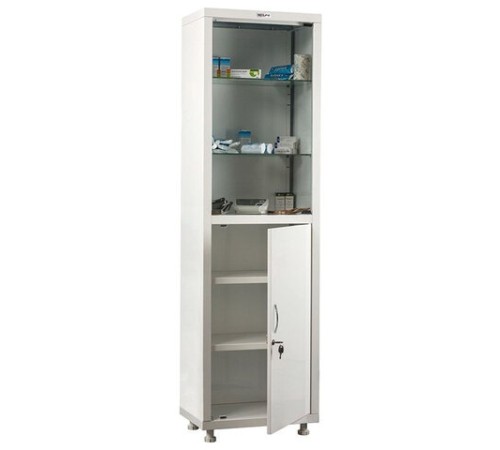 Шкаф медицинский 1-створчатый HILFE "МД 1 1650/SG" 1755х500х320 мм, стекло, белый, S26199201509 Шкаф медицинский 1-створчатый HILFE "МД 1 1650/SG" 1755х500х320 мм, стекло, белый, S26199201509