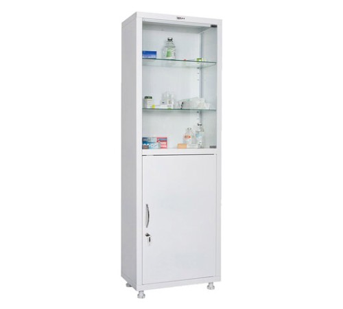 Шкаф медицинский 1-створчатый HILFE "МД 1 1760/SG" 1850х600х400 мм, стекло, белый, S26199204509 Шкаф медицинский 1-створчатый HILFE "МД 1 1760/SG" 1850х600х400 мм, стекло, белый, S26199204509