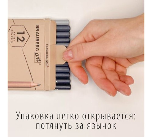 Карандаши художественные чернографитные 4H-8B, НАБОР 12 штук, BRAUBERG ART "CLASSIC", 181542 Карандаши художественные чернографитные 4H-8B, НАБОР 12 штук, BRAUBERG ART "CLASSIC", 181542