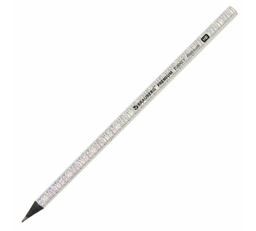 Карандаш чернографитный BRAUBERG "PREMIUM TURKEY", 1 шт., "Platinum", НВ, дисплей, 181561 Карандаш чернографитный BRAUBERG "PREMIUM TURKEY", 1 шт., "Platinum", НВ, дисплей, 181561