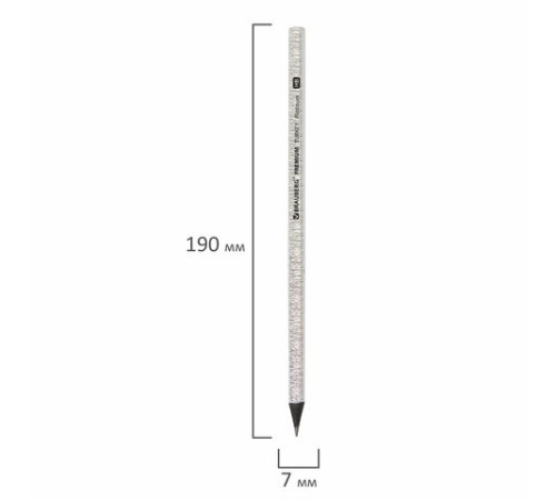 Карандаш чернографитный BRAUBERG "PREMIUM TURKEY", 1 шт., "Platinum", НВ, дисплей, 181561 Карандаш чернографитный BRAUBERG "PREMIUM TURKEY", 1 шт., "Platinum", НВ, дисплей, 181561