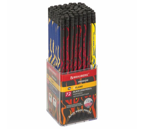 Карандаш чернографитный BRAUBERG "PREMIUM TURKEY", 1 шт., "Flame", НВ, ассорти, дисплей,181565 Карандаш чернографитный BRAUBERG "PREMIUM TURKEY", 1 шт., "Flame", НВ, ассорти, дисплей,181565