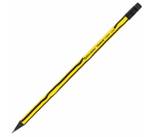 Карандаш чернографитный BRAUBERG "PREMIUM TURKEY", 1 шт., "Lines", НВ, ассорти, дисплей, 181568 Карандаш чернографитный BRAUBERG "PREMIUM TURKEY", 1 шт., "Lines", НВ, ассорти, дисплей, 181568