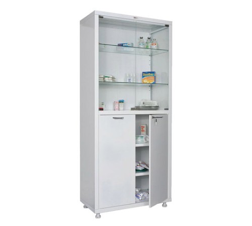 Шкаф медицинский 2-створчатый HILFE "МД 2 1780/SG" 1850х800х400 мм, стекло, белый, S26199205509 Шкаф медицинский 2-створчатый HILFE "МД 2 1780/SG" 1850х800х400 мм, стекло, белый, S26199205509