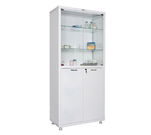 Шкаф медицинский 2-створчатый HILFE "МД 2 1780/SG" 1850х800х400 мм, стекло, белый, S26199205509 Шкаф медицинский 2-створчатый HILFE "МД 2 1780/SG" 1850х800х400 мм, стекло, белый, S26199205509