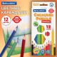 Карандаши цветные BRAUBERG PREMIUM, 12 цветов, шестигранные, грифель 3 мм, 181666