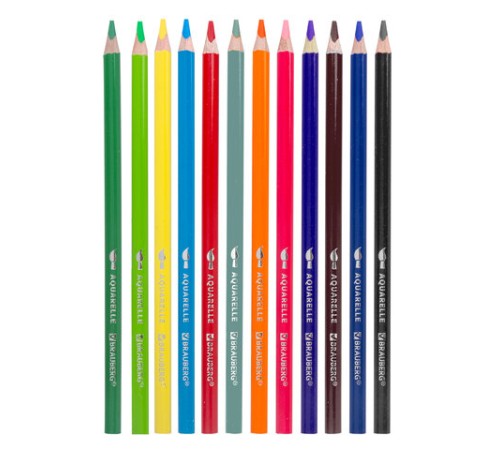 Карандаши цветные акварельные BRAUBERG PREMIUM AQUARELLE, 12 цветов, трехгранные, утолщенный грифель 4 мм, натуральное дерево, 181671 Карандаши цветные акварельные BRAUBERG PREMIUM AQUARELLE, 12 цветов, трехгранные, утолщенный грифель 4 мм, натуральное дерево, 181671