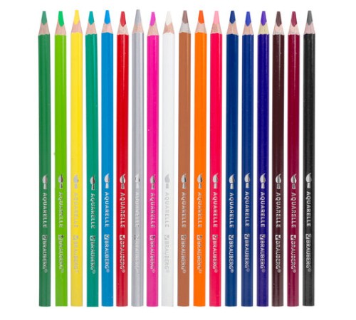 Карандаши цветные акварельные BRAUBERG PREMIUM AQUARELLE, 18 цветов, трехгранные, утолщенный грифель 4 мм, натуральное дерево, 181672 Карандаши цветные акварельные BRAUBERG PREMIUM AQUARELLE, 18 цветов, трехгранные, утолщенный грифель 4 мм, натуральное дерево, 181672