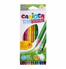 Карандаши цветные стираемые с резинкой CARIOCA 