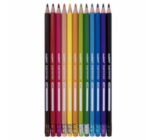 Карандаши цветные стираемые с резинкой CARIOCA "Erasable", 12 цветов, шестигранные, грифель 3 мм, 42897 Карандаши цветные стираемые с резинкой CARIOCA "Erasable", 12 цветов, шестигранные, грифель 3 мм, 42897