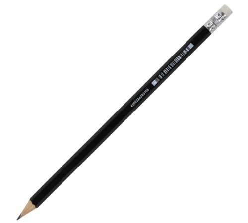 Карандаш чернографитный BRAUBERG "Style PRO", 1 шт., HB, с ластиком, корпус черный, 181723 Карандаш чернографитный BRAUBERG "Style PRO", 1 шт., HB, с ластиком, корпус черный, 181723