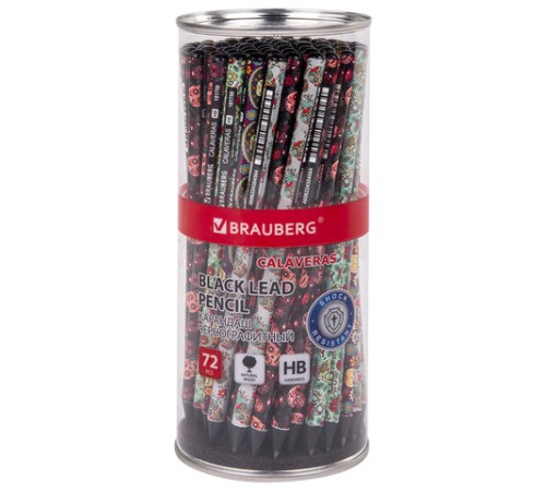 Карандаш чернографитный BRAUBERG "CALAVERAS", 1 шт., HB, корпус ассорти, 181758 Карандаш чернографитный BRAUBERG "CALAVERAS", 1 шт., HB, корпус ассорти, 181758