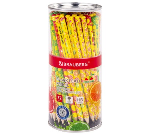 Карандаш чернографитный BRAUBERG "FRESH ZONE", 1 шт., HB, корпус ассорти, 181759 Карандаш чернографитный BRAUBERG "FRESH ZONE", 1 шт., HB, корпус ассорти, 181759