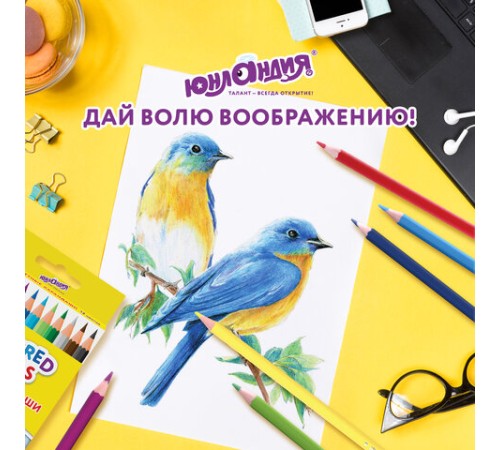 Карандаши цветные ЮНЛАНДИЯ "ДОМИКИ", 12 цветов, шестигранные, грифель 3 мм, 181836 Карандаши цветные ЮНЛАНДИЯ "ДОМИКИ", 12 цветов, шестигранные, грифель 3 мм, 181836