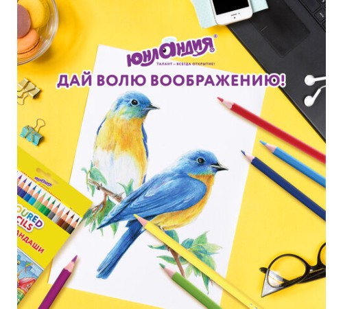 Карандаши цветные ЮНЛАНДИЯ "ДОМИКИ", 18 цветов, шестигранные, грифель 3 мм, 181837 Карандаши цветные ЮНЛАНДИЯ "ДОМИКИ", 18 цветов, шестигранные, грифель 3 мм, 181837
