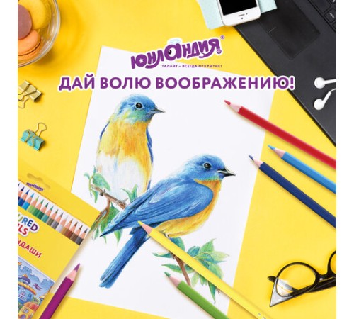 Карандаши цветные ЮНЛАНДИЯ "ДОМИКИ", 24 цвета, шестигранные, грифель 3 мм, 181838 Карандаши цветные ЮНЛАНДИЯ "ДОМИКИ", 24 цвета, шестигранные, грифель 3 мм, 181838