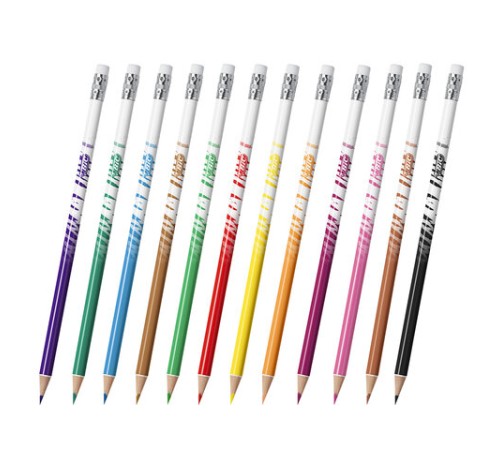 Карандаши цветные стираемые с ластиком BIC "Kids Evolution Illusion", 12 цветов, круглые, 987868