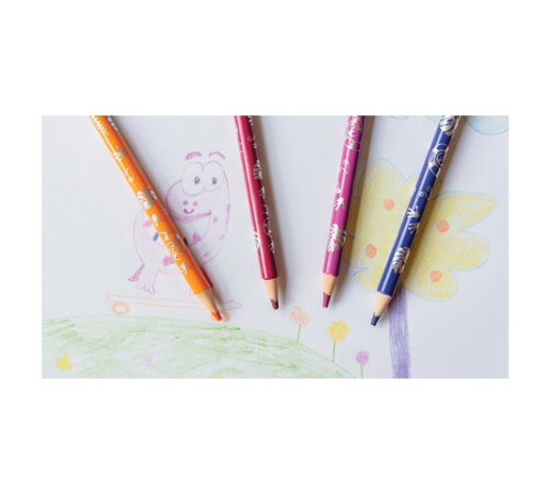 Карандаши цветные стираемые с ластиком BIC "Kids Evolution Illusion", 12 цветов, круглые, 987868