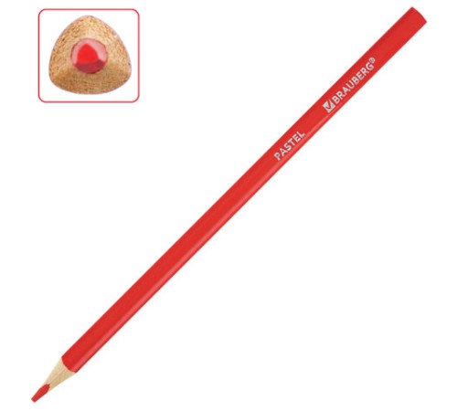 Карандаши цветные BRAUBERG PASTEL, 24 пастельных цвета, трехгранные, грифель 3 мм, натуральное дерево, 181851