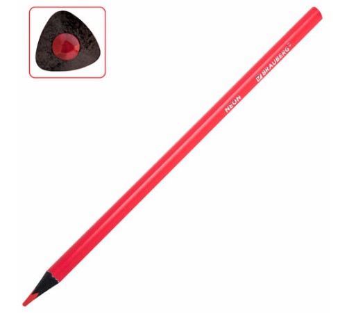 Карандаши цветные BRAUBERG NEON, 12 неоновых цветов, трехгранные, грифель 3 мм, черное дерево, 181852 Карандаши цветные BRAUBERG NEON, 12 неоновых цветов, трехгранные, грифель 3 мм, черное дерево, 181852