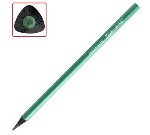 Карандаши цветные BRAUBERG METALLIC, 12 цветов металлик, трехгранные, грифель 3 мм, черное дерево, 181853 Карандаши цветные BRAUBERG METALLIC, 12 цветов металлик, трехгранные, грифель 3 мм, черное дерево, 181853
