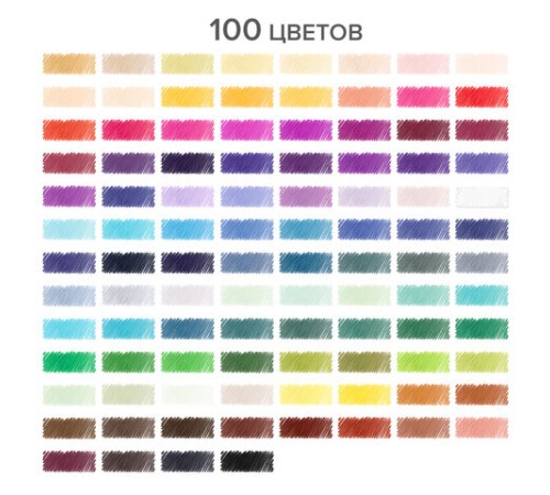 Карандаши цветные супермягкие яркие BRAUBERG MAX, 100 цветов, шестигранные, грифель 3,3 мм, натуральное дерево, 181862