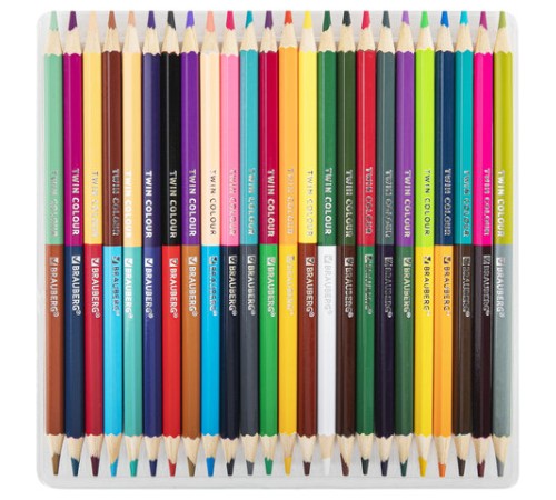 Карандаши цветные двусторонние BRAUBERG PREMIUM TWIN COLOUR, 24 штуки, 48 цветов, шестигранные, грифель 3,3 мм, натуральное дерево, 181875 Карандаши цветные двусторонние BRAUBERG PREMIUM TWIN COLOUR, 24 штуки, 48 цветов, шестигранные, грифель 3,3 мм, натуральное дерево, 181875