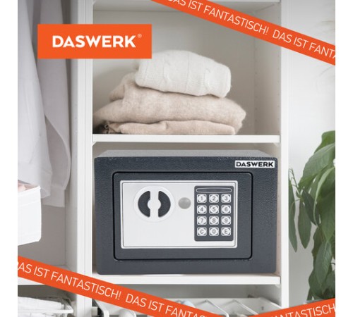 Сейф мебельный DASWERK (ДАСВЕРК) SC-170EL (170х230х170 мм), электронный замок, графит, 291338 Сейф мебельный DASWERK (ДАСВЕРК) SC-170EL (170х230х170 мм), электронный замок, графит, 291338