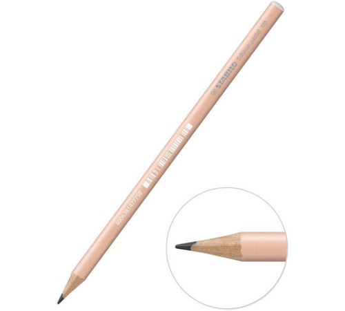 Карандаш чернографитный STABILO, 1 шт., "Schwan Pastel", HB, корпус персиковый, 421/HB-4