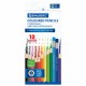 Карандаши цветные стираемые с ластиком BRAUBERG ERASABLE, 12 цветов, шестигранные, грифель 3 мм, натуральное дерево, 181932