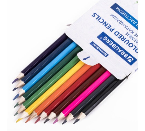 Карандаши цветные стираемые с ластиком BRAUBERG ERASABLE, 12 цветов, шестигранные, грифель 3 мм, натуральное дерево, 181932 Карандаши цветные стираемые с ластиком BRAUBERG ERASABLE, 12 цветов, шестигранные, грифель 3 мм, натуральное дерево, 181932