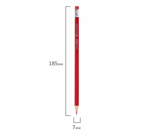 Карандаши цветные стираемые с ластиком BRAUBERG ERASABLE, 12 цветов, шестигранные, грифель 3 мм, натуральное дерево, 181932 Карандаши цветные стираемые с ластиком BRAUBERG ERASABLE, 12 цветов, шестигранные, грифель 3 мм, натуральное дерево, 181932