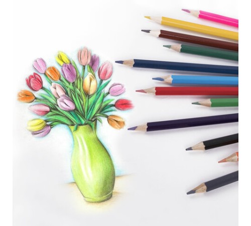 Карандаши цветные стираемые с ластиком BRAUBERG ERASABLE, 12 цветов, шестигранные, грифель 3 мм, натуральное дерево, 181932 Карандаши цветные стираемые с ластиком BRAUBERG ERASABLE, 12 цветов, шестигранные, грифель 3 мм, натуральное дерево, 181932