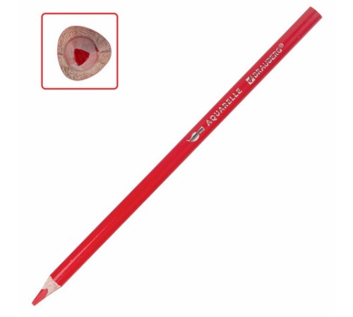 Карандаши цветные акварельные BRAUBERG PREMIUM AQUARELLE 36 цветов в тубе, трехгранные, утолщенный грифель 4 мм, натуральное дерево,181933