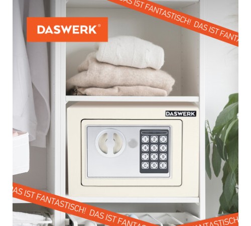 Сейф мебельный DASWERK (ДАСВЕРК) SC-170EL (170х230х170 мм), электронный замок, бежевый, 291340