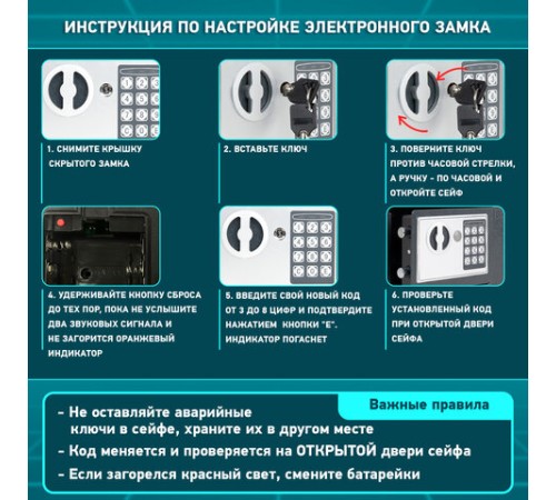 Сейф мебельный DASWERK (ДАСВЕРК) SC-200EL (200х310х200 мм), электронный замок, графит, 291341 Сейф мебельный DASWERK (ДАСВЕРК) SC-200EL (200х310х200 мм), электронный замок, графит, 291341