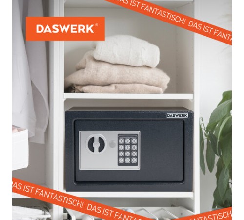 Сейф мебельный DASWERK (ДАСВЕРК) SC-200EL (200х310х200 мм), электронный замок, графит, 291341 Сейф мебельный DASWERK (ДАСВЕРК) SC-200EL (200х310х200 мм), электронный замок, графит, 291341