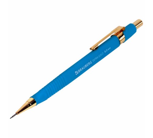 Карандаш механический 0,5 мм + грифели HB 12 штук на блистере, BRAUBERG EXTRA GOLD, корпус SOFT TOUCH, ластик, 181964 Карандаш механический 0,5 мм + грифели HB 12 штук на блистере, BRAUBERG EXTRA GOLD, корпус SOFT TOUCH, ластик, 181964