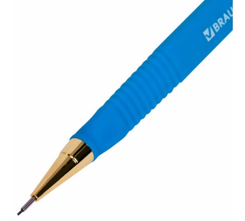 Карандаш механический 0,5 мм + грифели HB 12 штук на блистере, BRAUBERG EXTRA GOLD, корпус SOFT TOUCH, ластик, 181964 Карандаш механический 0,5 мм + грифели HB 12 штук на блистере, BRAUBERG EXTRA GOLD, корпус SOFT TOUCH, ластик, 181964