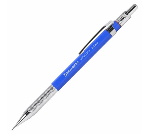 Карандаш механический 0,5 мм + грифели HB 24 штуки на блистере, BRAUBERG "METALLIC-X 05", металлические детали, 181965 Карандаш механический 0,5 мм + грифели HB 24 штуки на блистере, BRAUBERG "METALLIC-X 05", металлические детали, 181965
