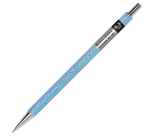 Карандаш механический 0,5 мм + грифели HB 12 штук на блистере, BRAUBERG "OCEAN BLUE", 181970