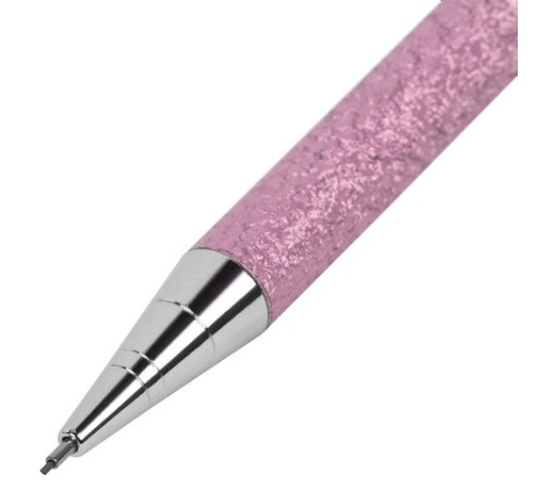 Карандаш механический 0,5 мм + грифели HB 12 штук на блистере, BRAUBERG "ROSE PINK", 181971