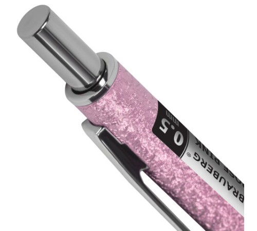 Карандаш механический 0,5 мм + грифели HB 12 штук на блистере, BRAUBERG "ROSE PINK", 181971