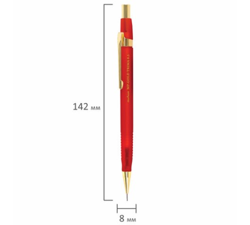 Карандаш механический 0,5 мм, MUNHWA "MP Gold Trima", ластик, корпус ассорти, BMPG05