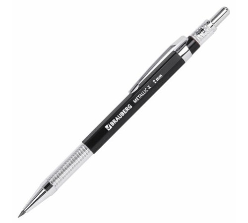 Карандаш механический цанговый 2 мм, HB, BRAUBERG "METALLIC X-20", металлические детали, 181976 Карандаш механический цанговый 2 мм, HB, BRAUBERG "METALLIC X-20", металлические детали, 181976